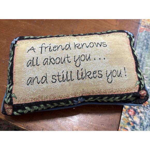 A Friend Knows pillow made in USA Throw Pillow - Picture 2 of 6